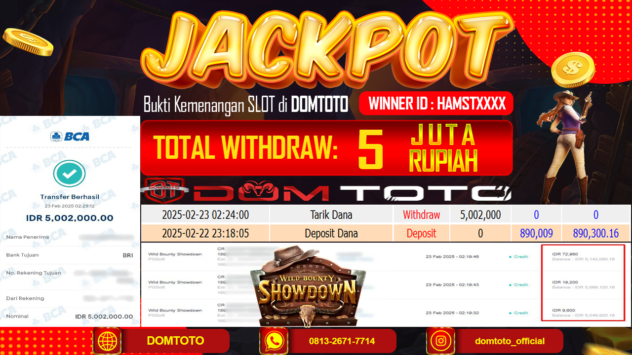 JACKPOT SLOT WILD BOUNTY SHOWDOWN  23 FEBRUARI 2025